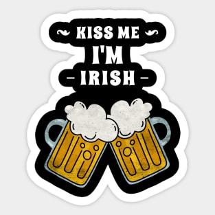 happy st patricks day, Kiss me I'm Irish Sticker